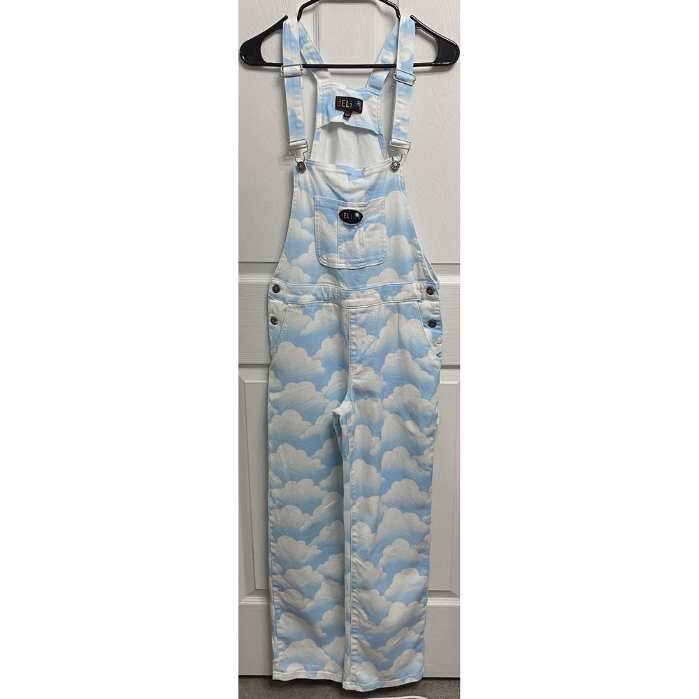 Delia's Women Heavenly Dreams Jumper Blue Clouds 90s Overalls Denim Y2K-NWOT-XS
